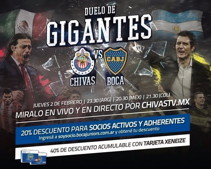 Chivas-Boca: Descuento exclusivo para socios y clientes BBVA