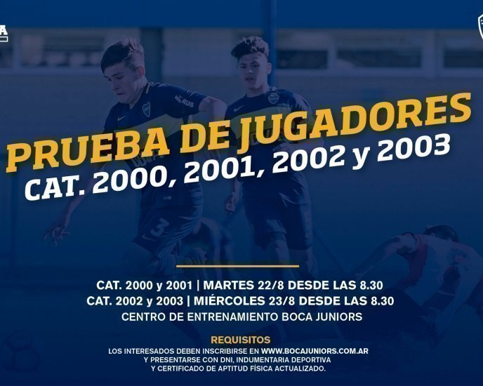 Pruebas generales: Categorías 2000, 2001, 2002 y 2003