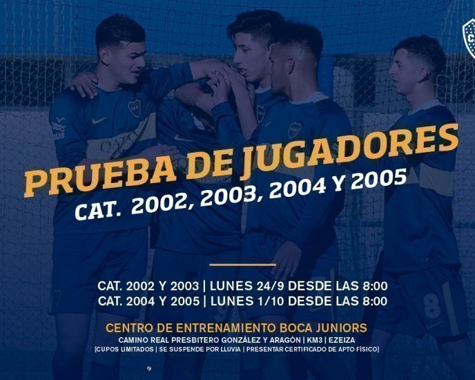 Pruebas generales: categorías 2002, 2003, 2004 y 2005