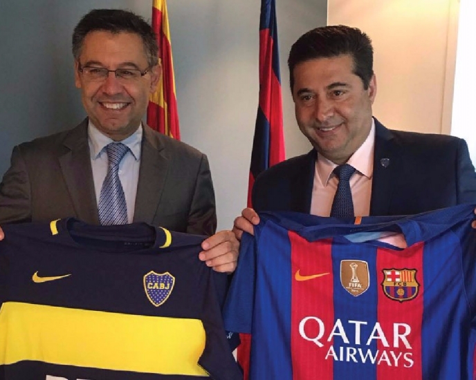 Daniel Angelici se reunió con el presidente del Barcelona